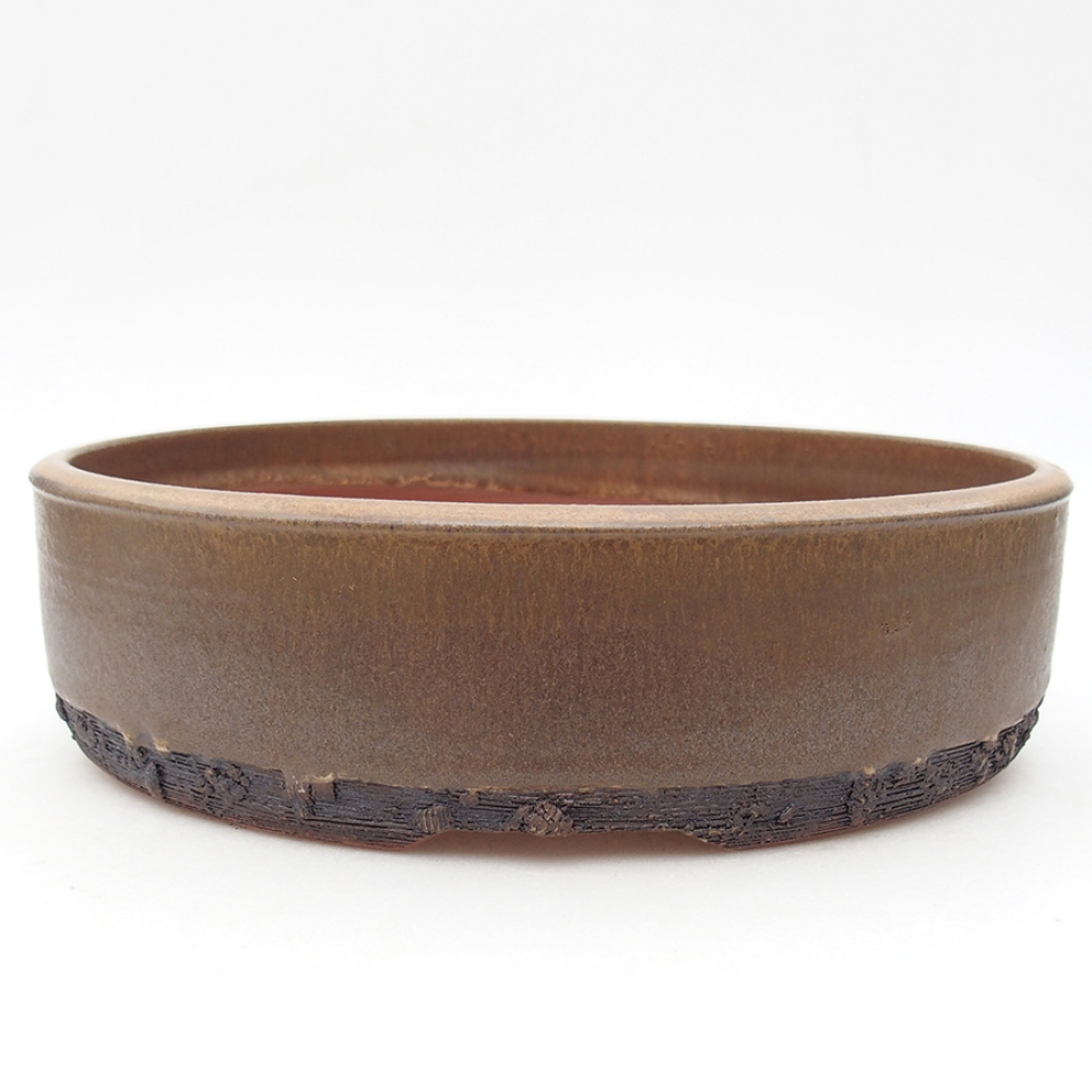 Keramická bonsai miska 24,5 x 24,5 x 6 cm, farba hnedá