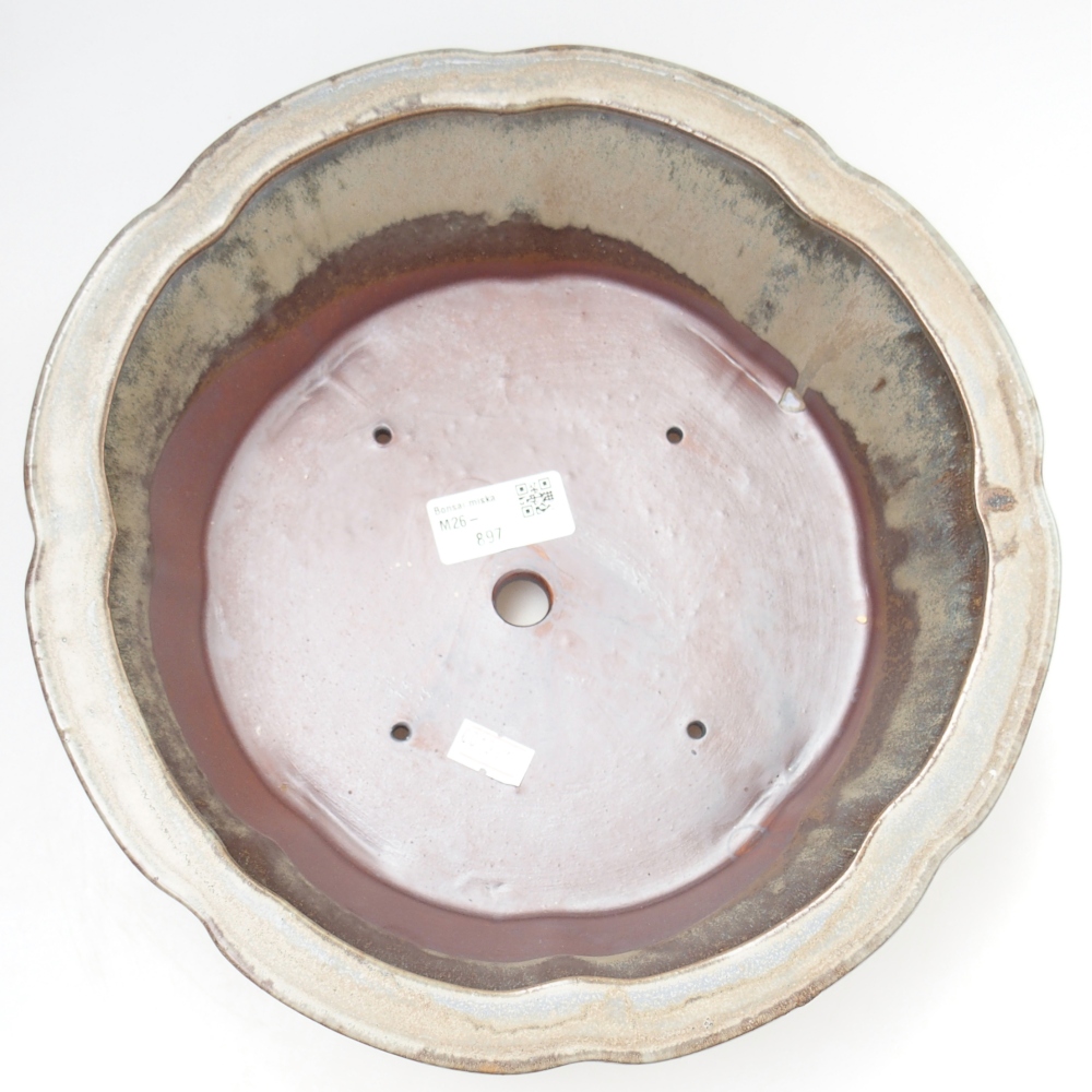 Keramická miska na bonsaje 26,5 x 26,5 x 8 cm, modrošedá