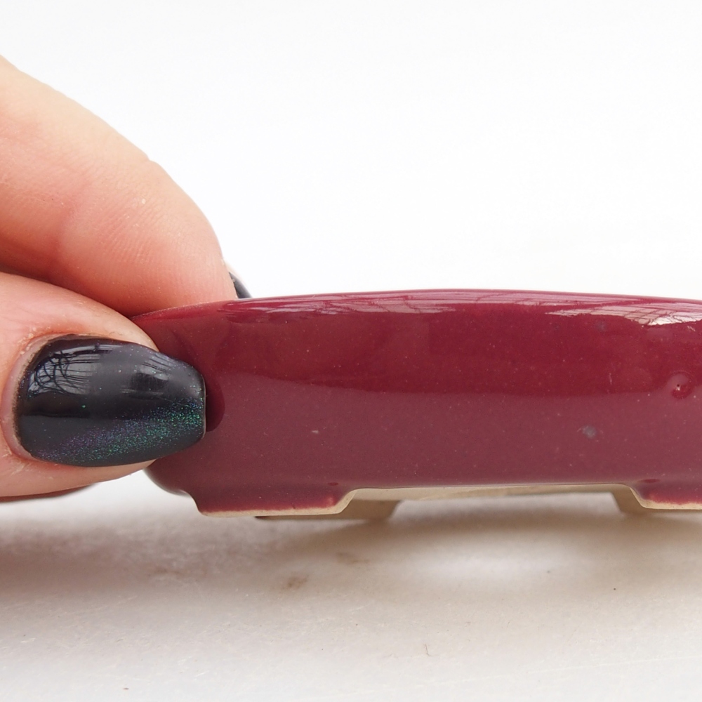 Mini bonsajová miska 8 x 6 x 2 cm, bordová