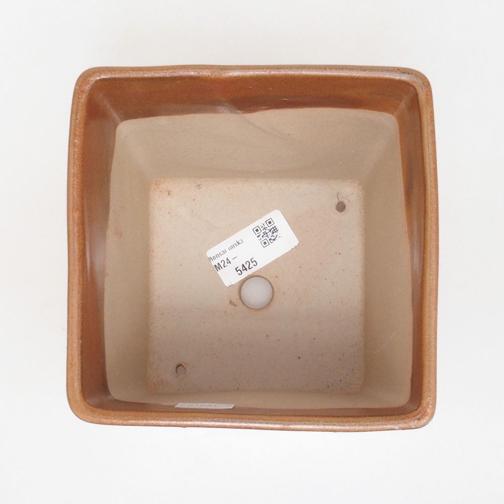 Keramická bonsai miska 13 x 13 x 13,5 cm, farba hnedá