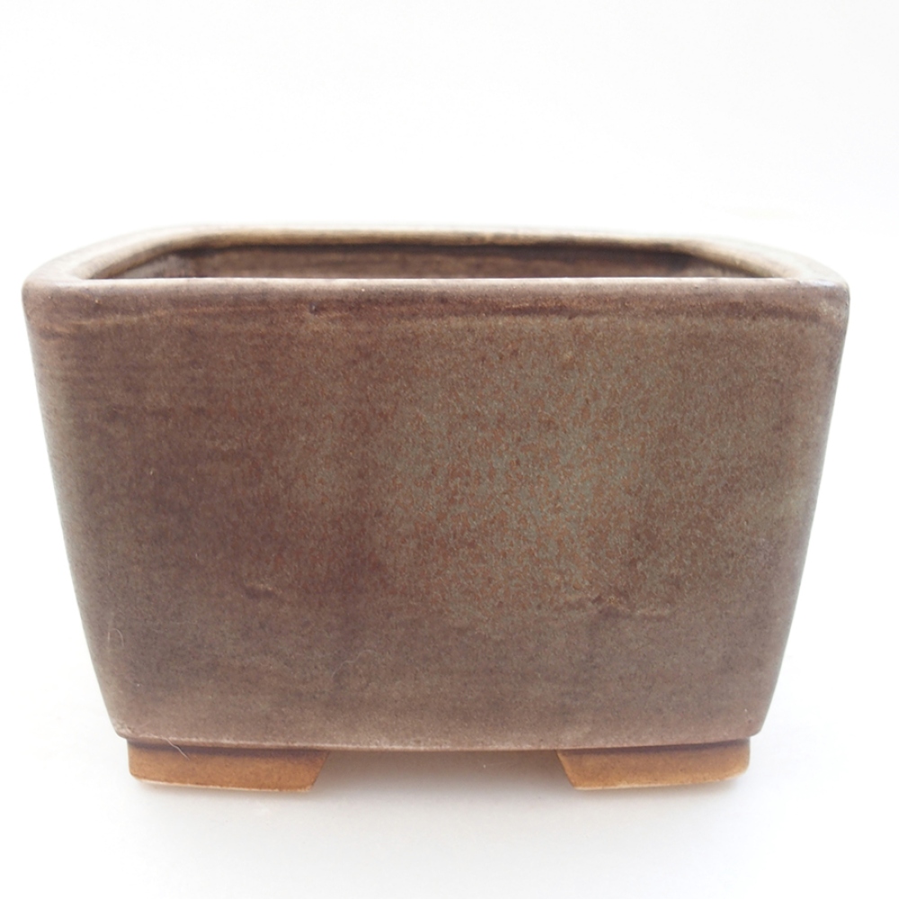 Keramická bonsai miska 13 x 13 x 8 cm, farba zelená