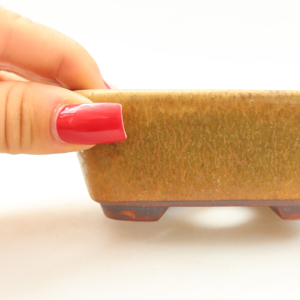 Keramická miska na bonsaje 10 x 8,5 x 4 cm, farba zelená