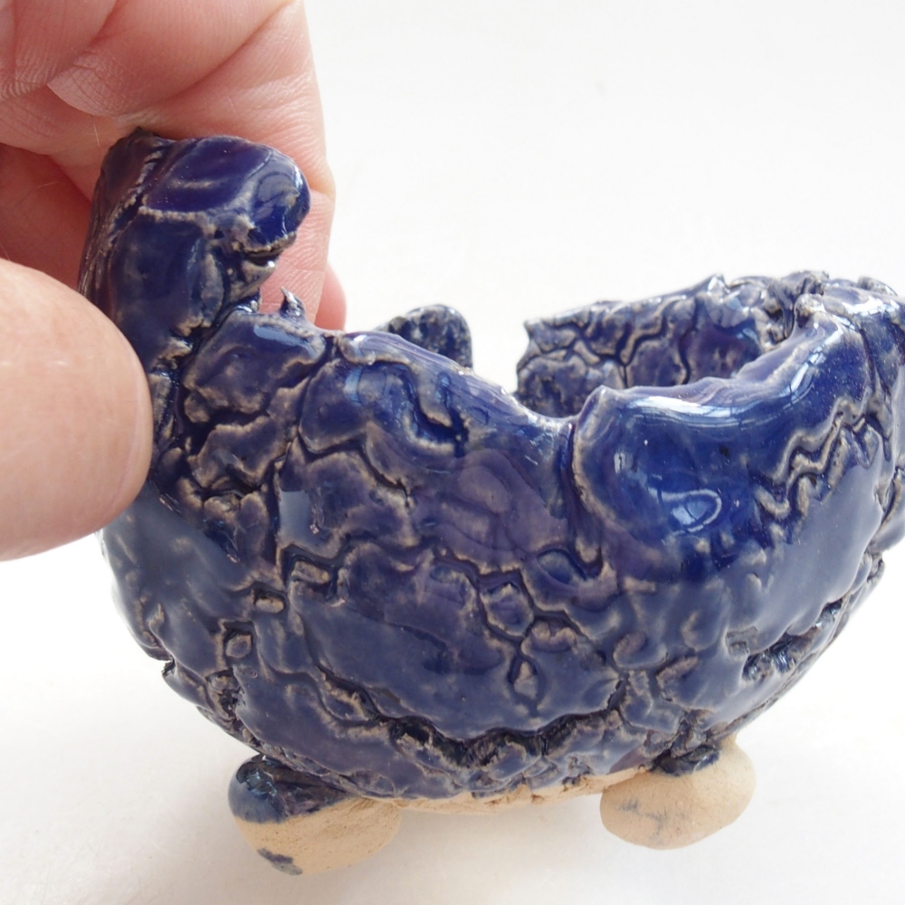 Keramická Škrupina 7 x 7 x 7 cm , farba modrá