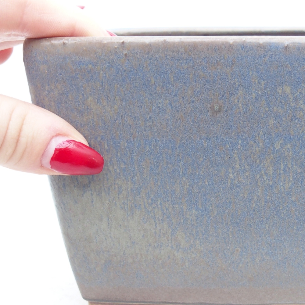 Keramická miska na bonsaje 16 x 16 x 10 cm, farba modrá