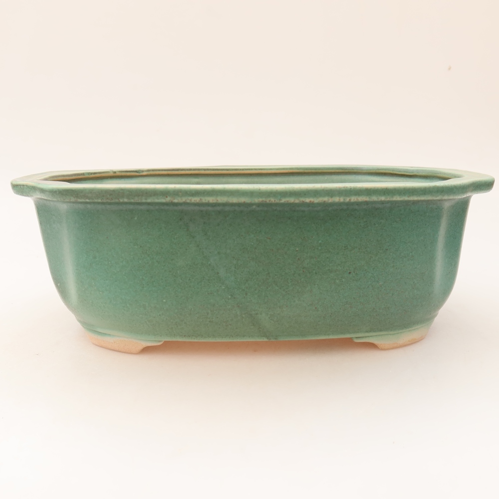 Keramická miska na bonsaje 22,5 x 17,5 x 7,5 cm, farba zelená