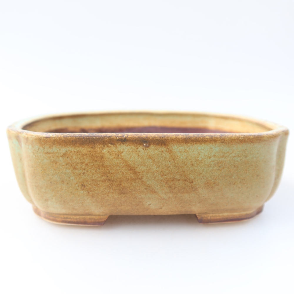 Keramická miska na bonsaje 13,5 x 12 x 4 cm, farba zelená