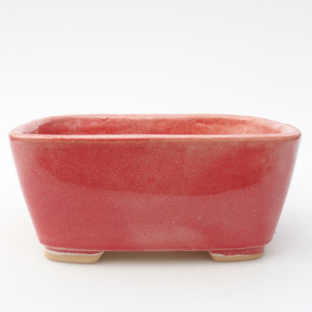 Keramická bonsajová miska 13,5 x 10,5 x 6 cm, farba červená
