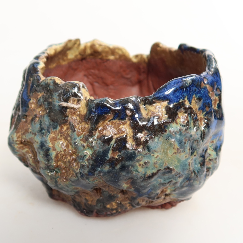 Keramická škrupina  7 x 7 x 5,5 cm, farba modrohnedá
