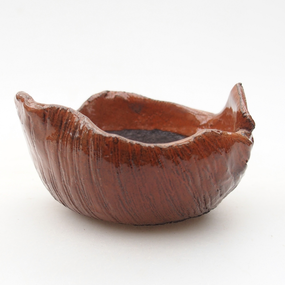 Keramická mušľa 8 x 8 x 5 cm, farba oranžová