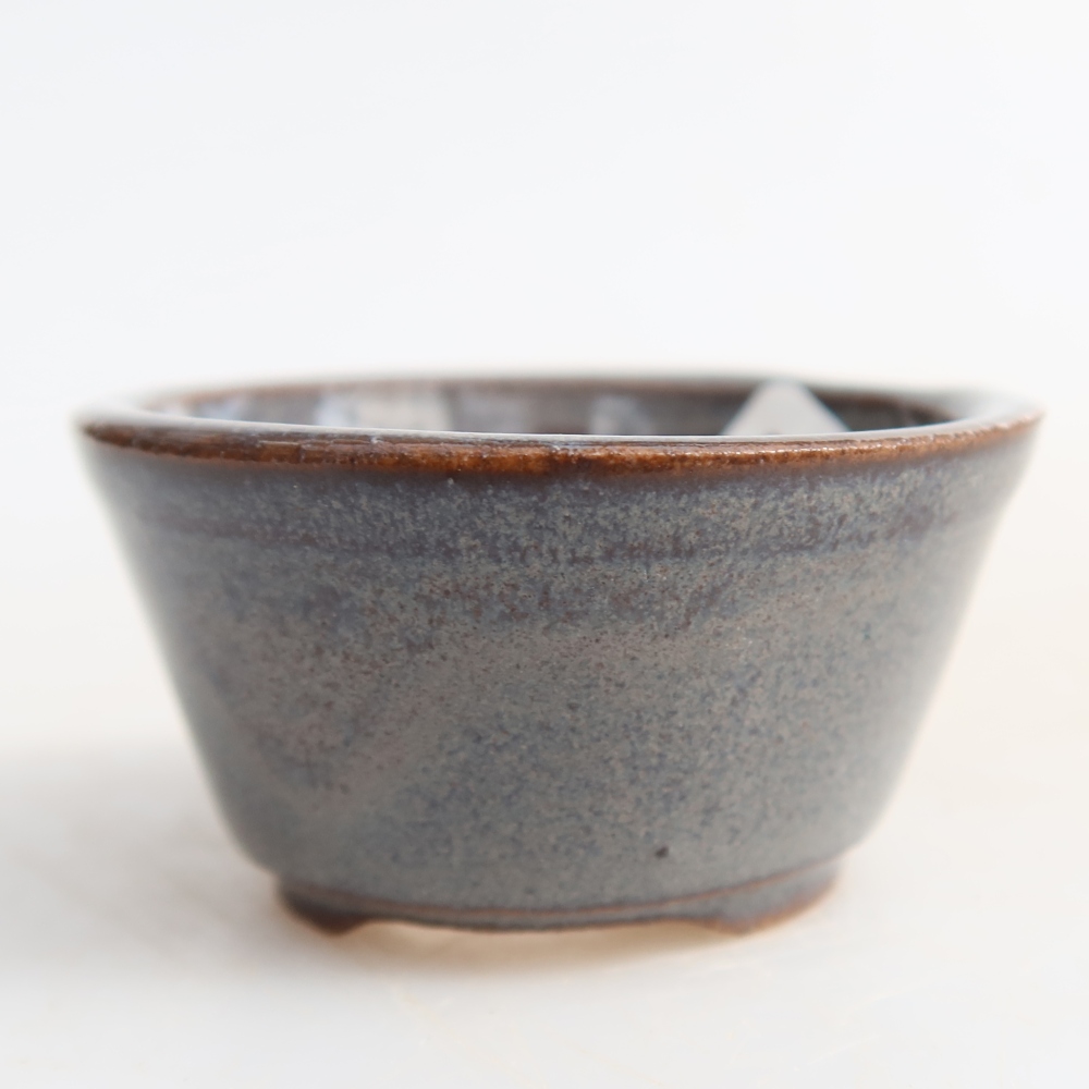 Keramická miska na bonsaje 4,5 x 4,5 x 2,5 cm, farba sivá
