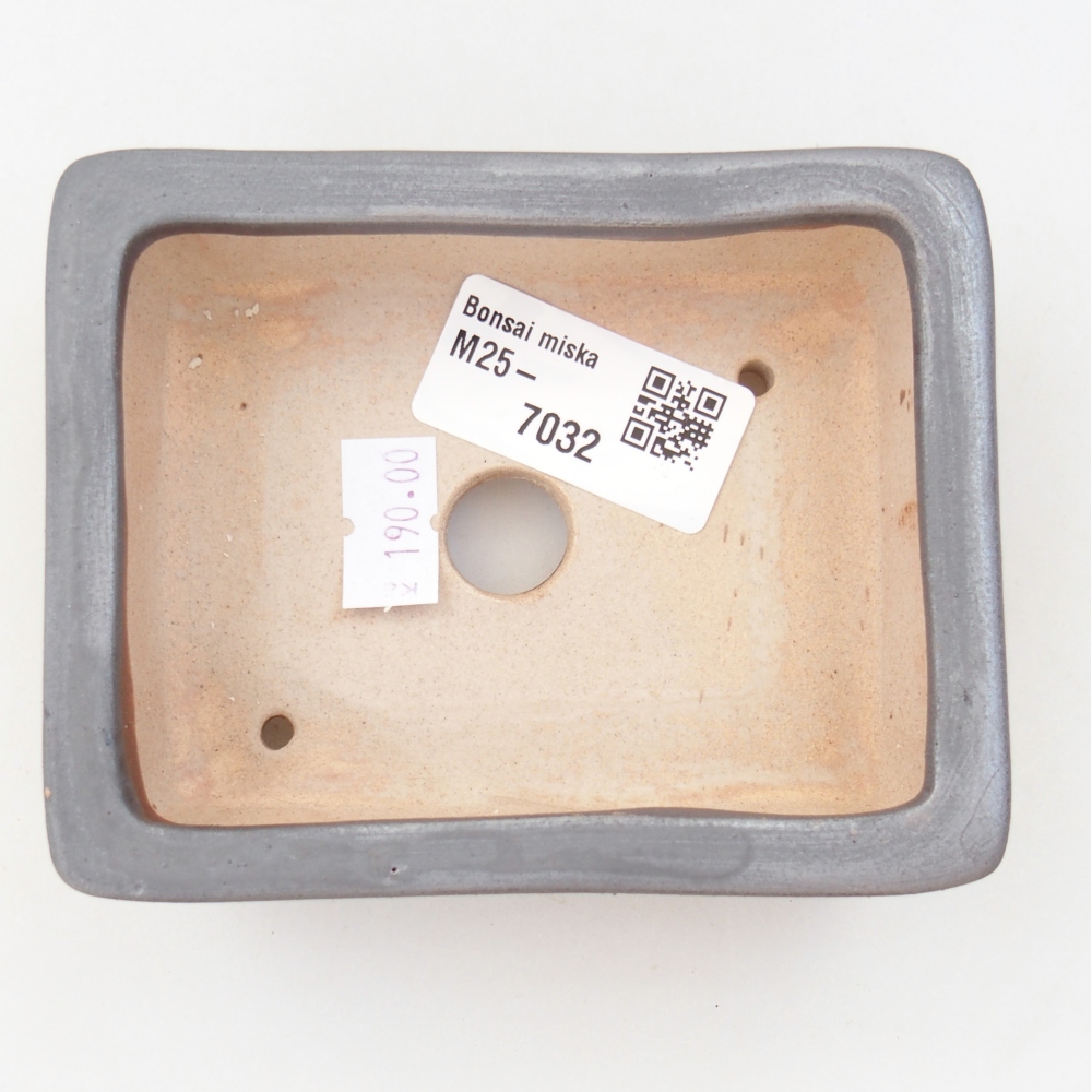 Keramická bonsajová miska 11 x 8,5 x 3,5 cm, farba kovu