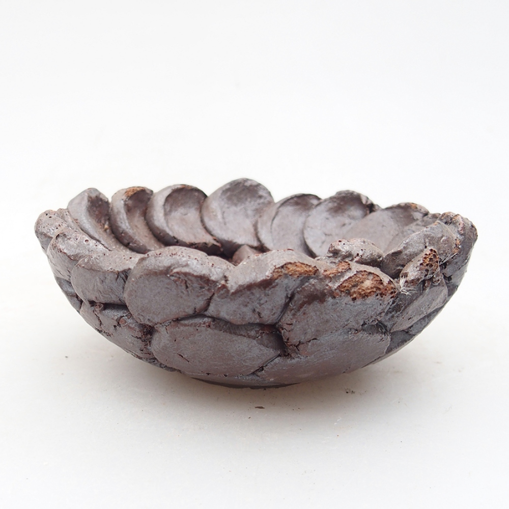 Keramická Škrupina 9 x 9 x 4 cm, farba hnedá