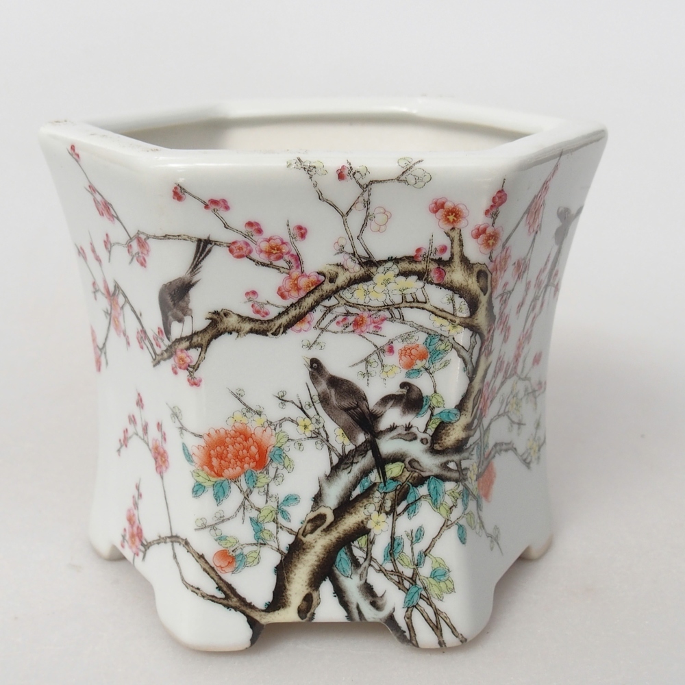 Keramická miska na bonsaje 10,5 x 9,5 x 9 cm, farba biela