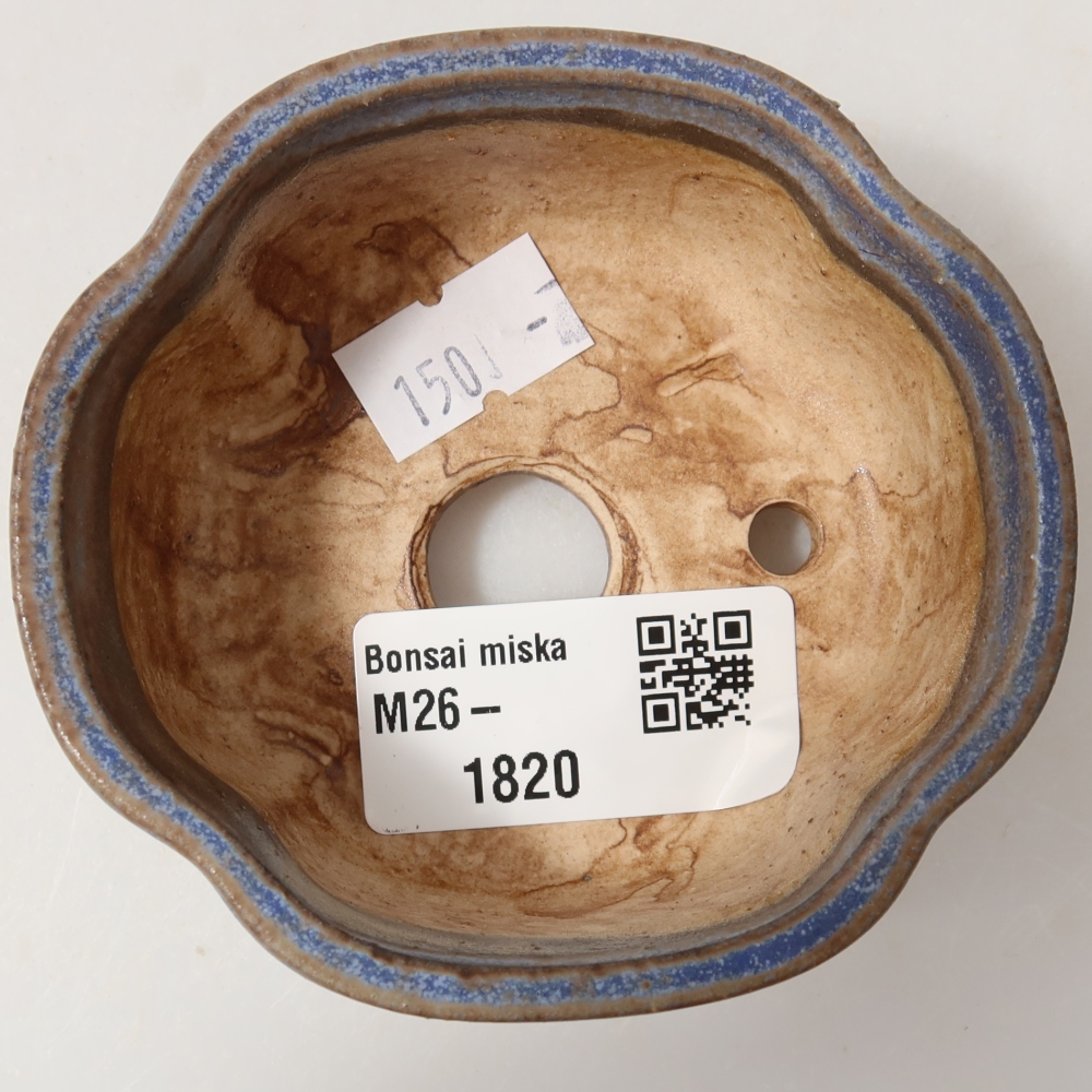 Keramická miska na bonsaje 8 x 7,5 x 3,5 cm, farba modrá