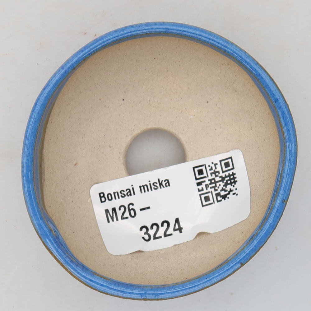 Keramická miska na bonsaje 6 x 6 x 3 cm, modrá farba