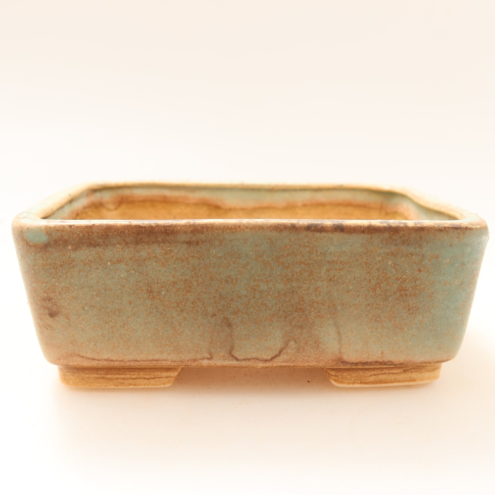Keramická miska na bonsaje 10 x 8 x 3,5 cm, farba zelená