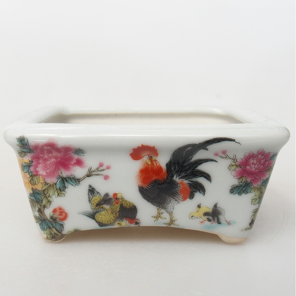 Mini bonsajová miska 8 x 6,5 x 3,5 cm, biela