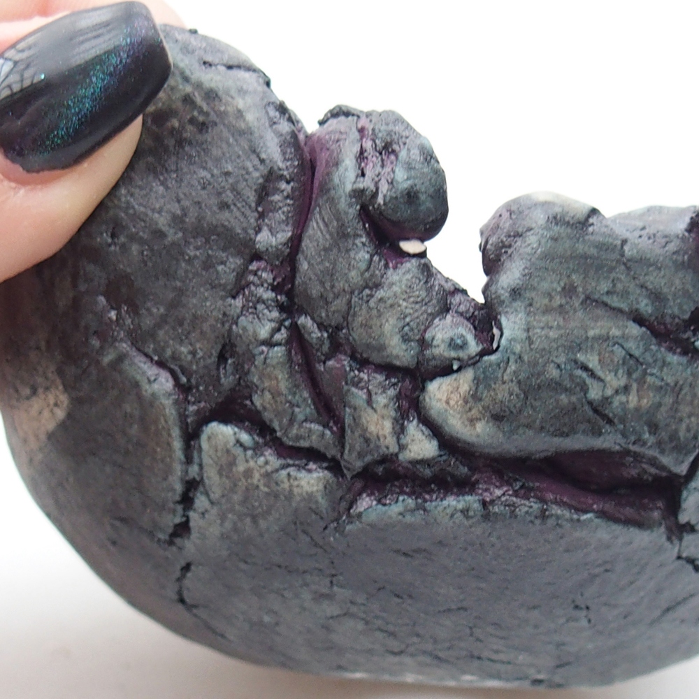 Keramická mušľa 9,5 x 9,5 x 5,5 cm , farba fialová