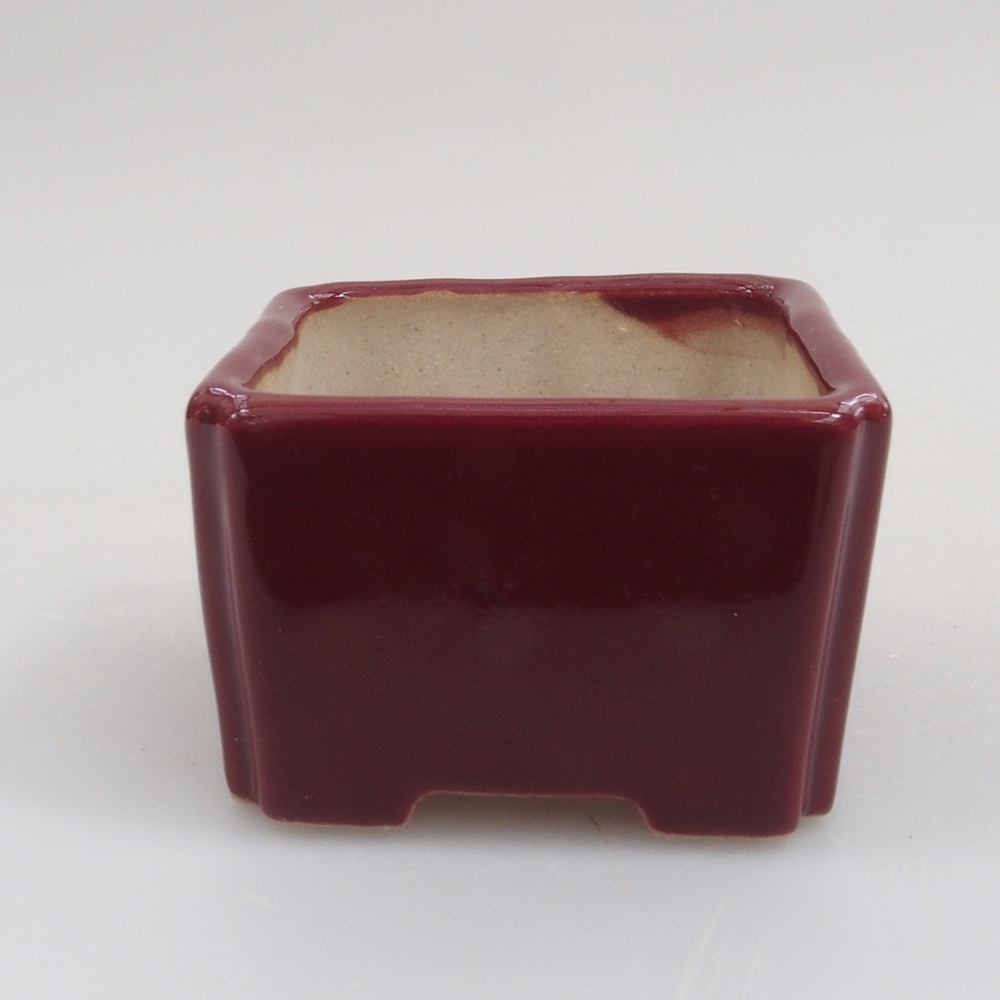 Mini bonsai miska 4,5 x 4,5 x 3 cm, farba vínová