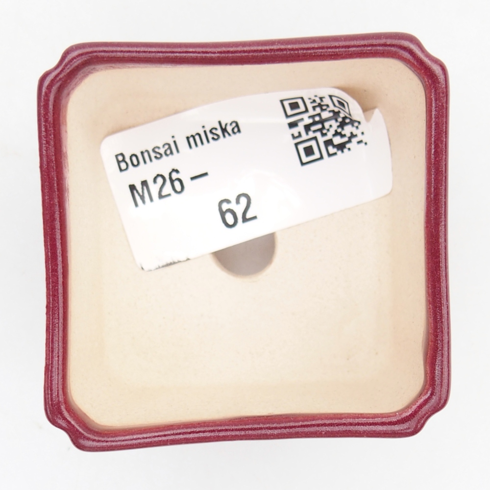 Mini bonsajová miska 5 x 5 x 3 cm, bordová