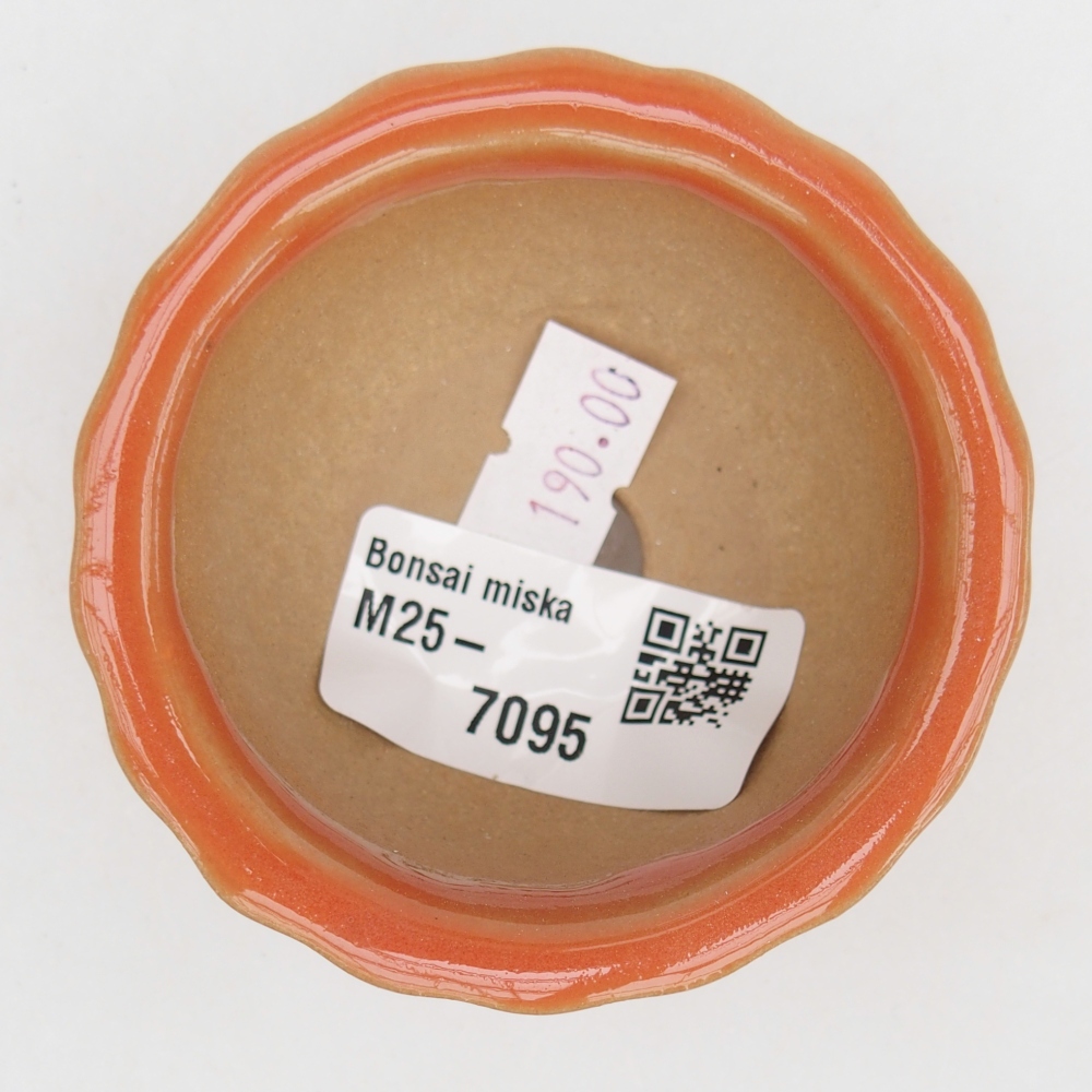 Keramická miska na bonsaje 7 x 8,5 x 3,5 cm, oranžová
