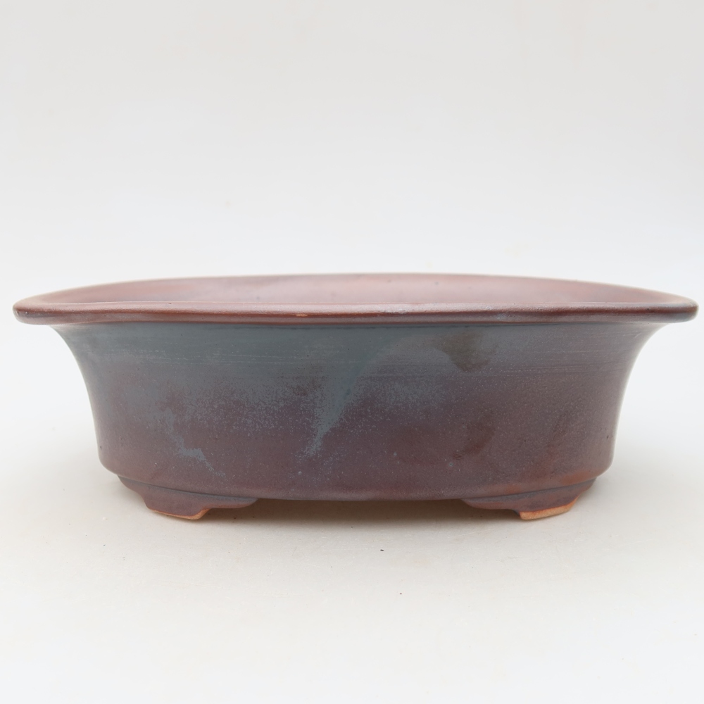 Keramická miska na bonsaje 22,5 × 17,5 × 6,5 cm, farba: kovová