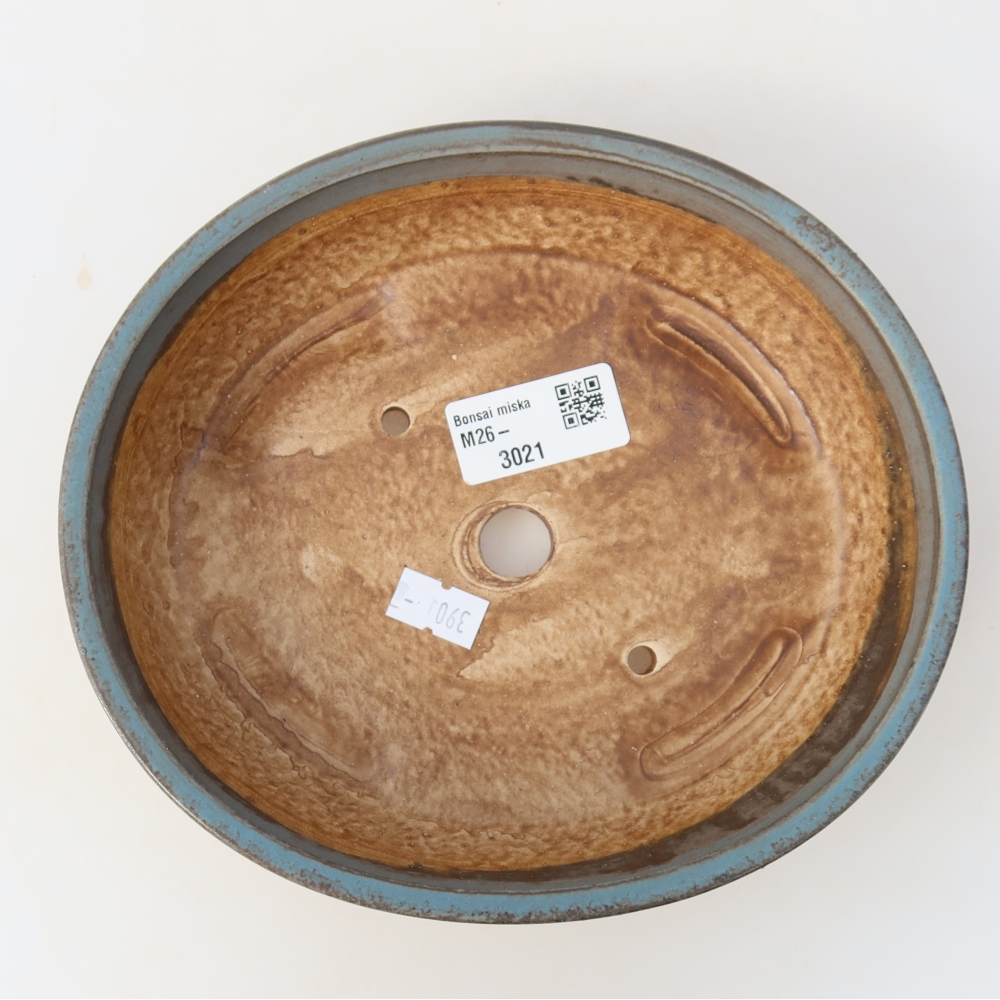 Keramická miska na bonsaje 18,5 x 16,5 x 4,5 cm, farba modrá