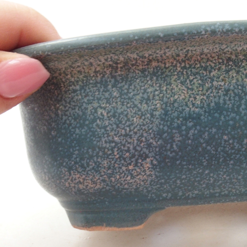 Keramická bonsai miska 15,5 x 12 x 5,5 cm, farba modra