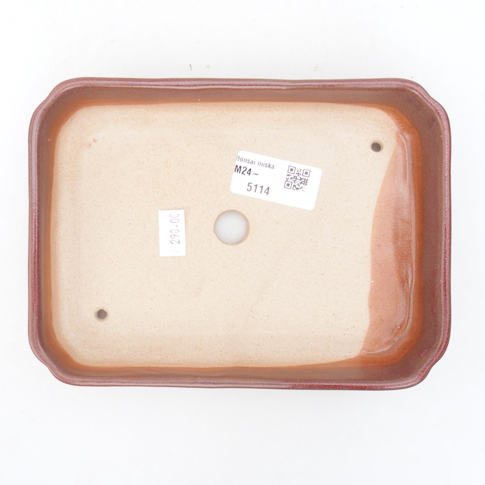 Keramická bonsai miska 18 x 13 x 3 cm, farba vínová
