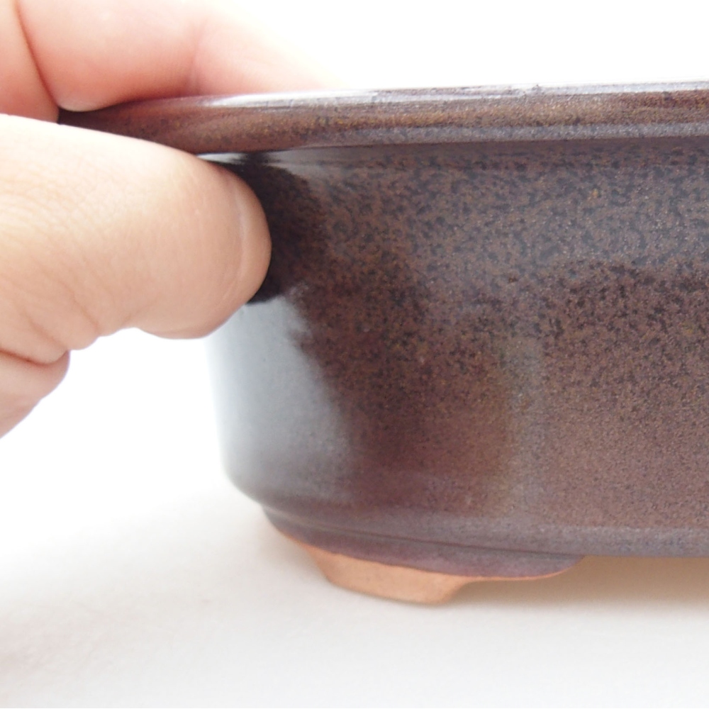 Keramická bonsai miska 23 x 18 x 6,5 cm, farba hnedá