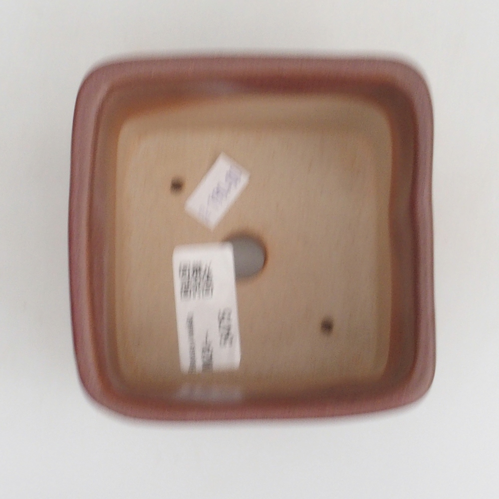 Keramická bonsai miska 10 x 10 x 8 cm, farba hnedá