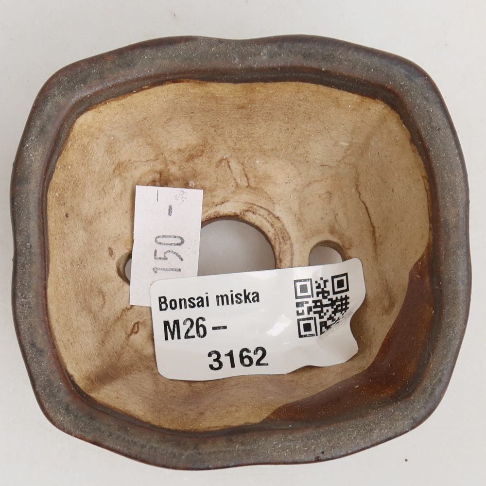 Keramická miska na bonsaje 7 x 7 x 3,5 cm, farba hnedá