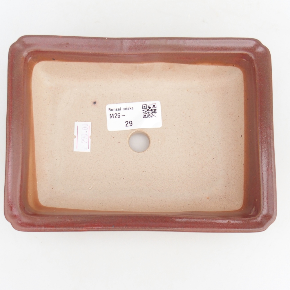 Keramická miska na bonsaje 18 x 13,5 x 4,5 cm, bordová
