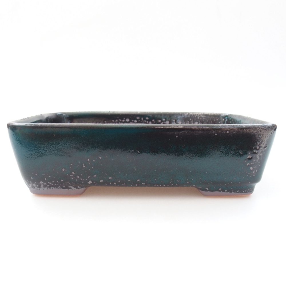 Keramická bonsai miska 18 x 13 x 5 cm, farba zelená