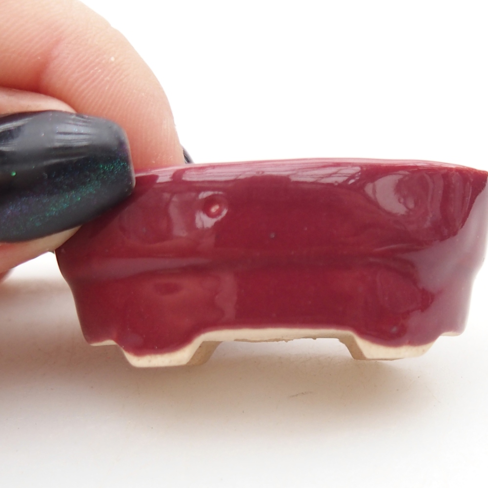 Mini bonsajová miska 4 x 2,5 x 2 cm, bordová