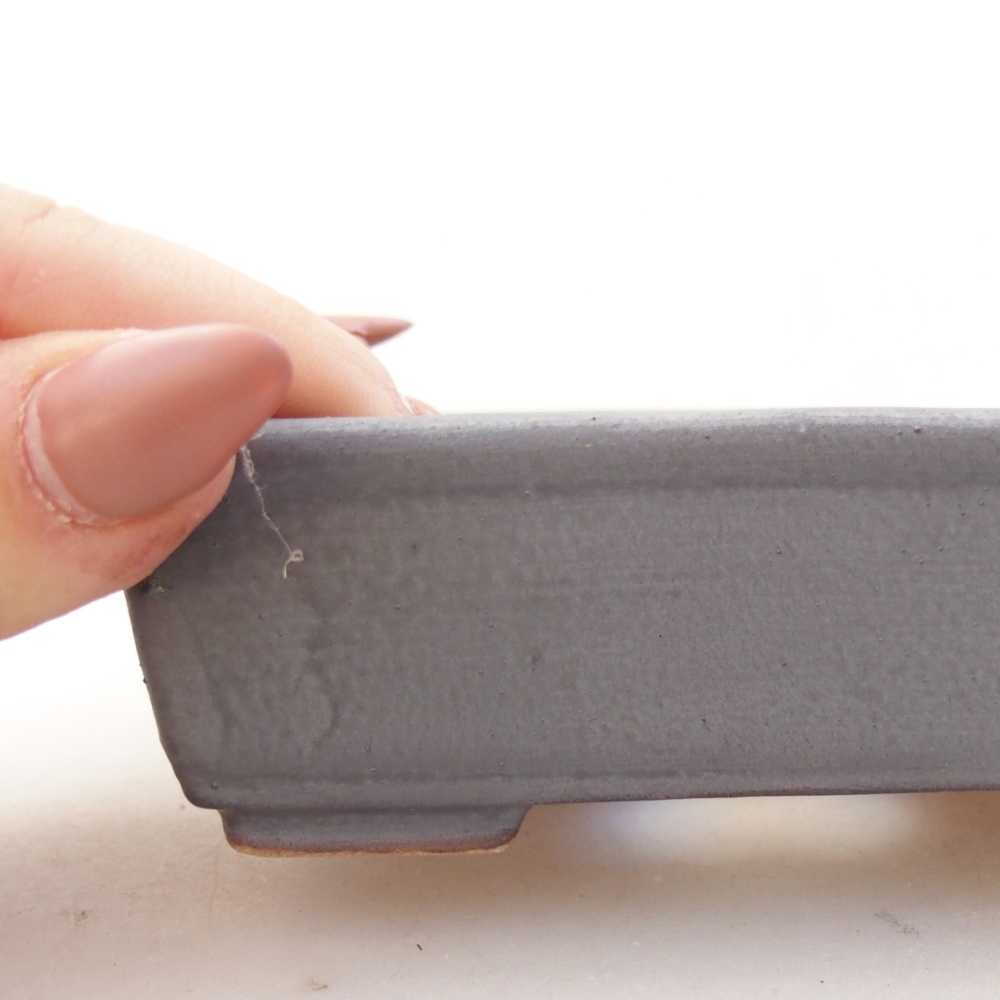 Keramická bonsajová miska 11 x 8,5 x 3,5 cm, farba kovu