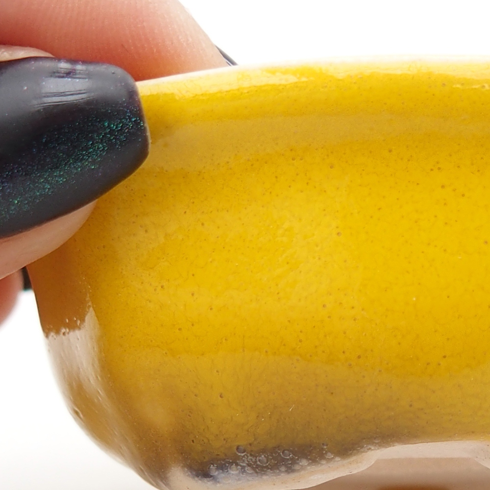 Mini bonsajová miska 6,5 x 6,5 x 2,5 cm, žltá