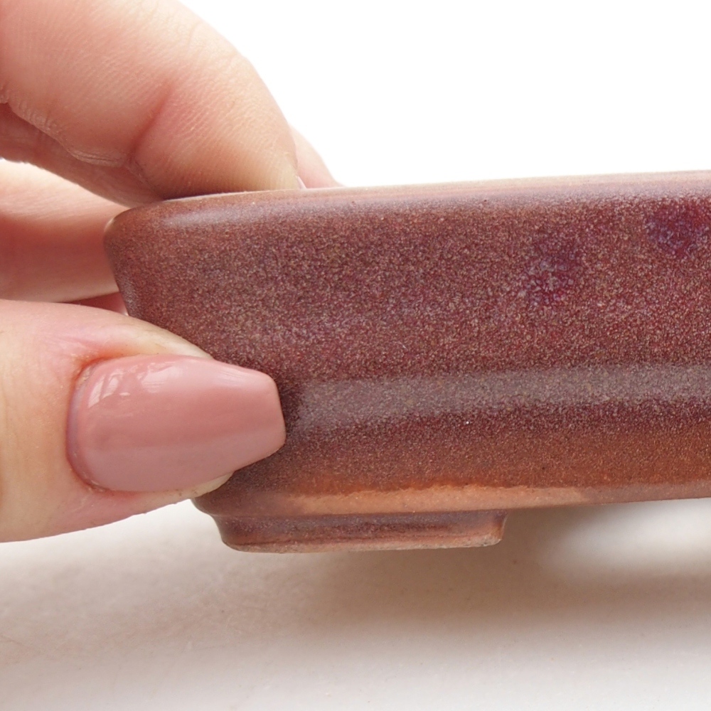 Keramická miska na bonsaje 11 x 8 x 3 cm, bordová