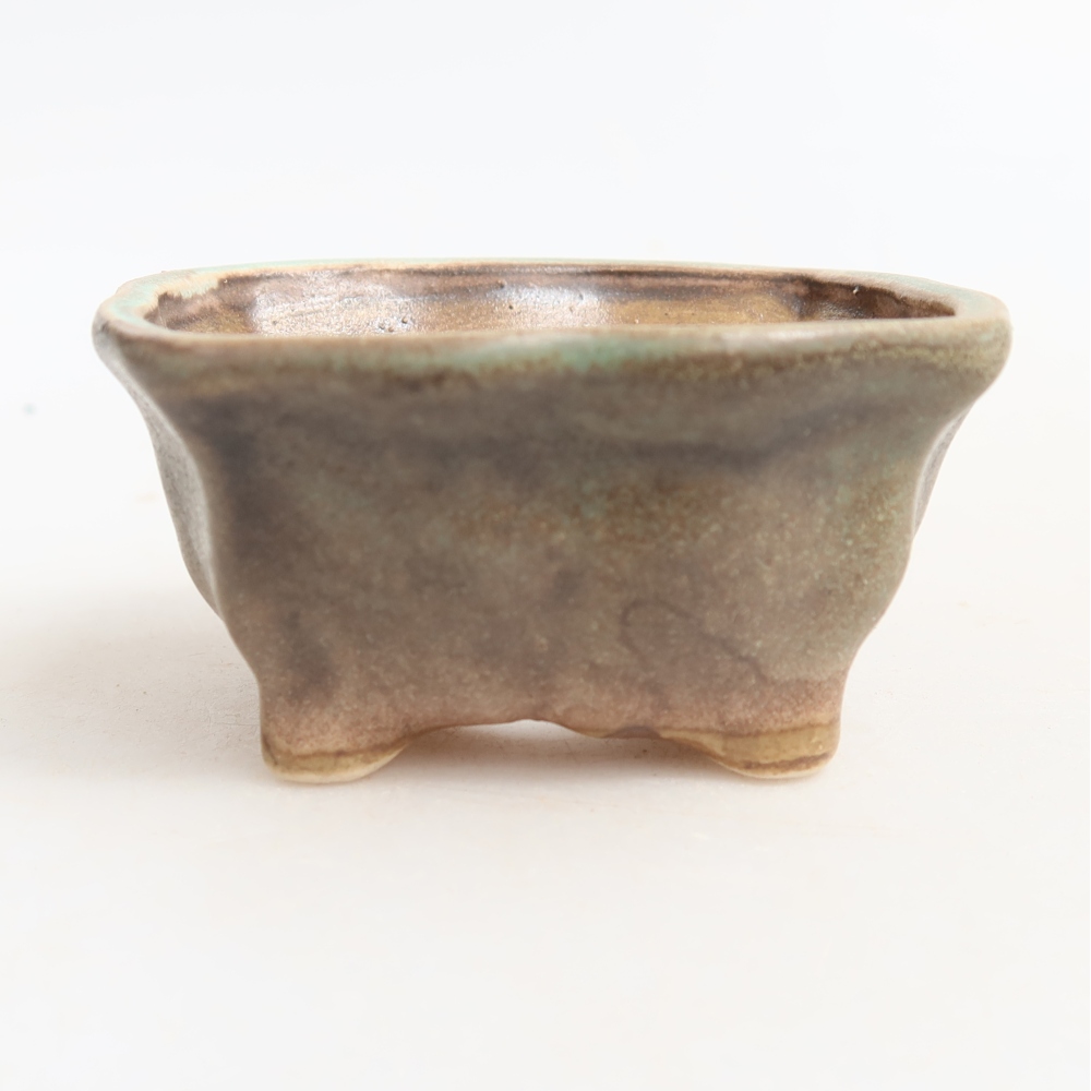 Keramická miska na bonsaje 7 x 7 x 3,5 cm, farba zelená