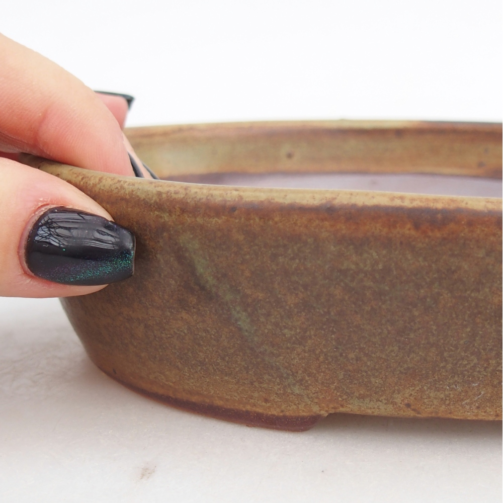 Keramická miska na bonsaje 17 x 14 x 4 cm, zelená