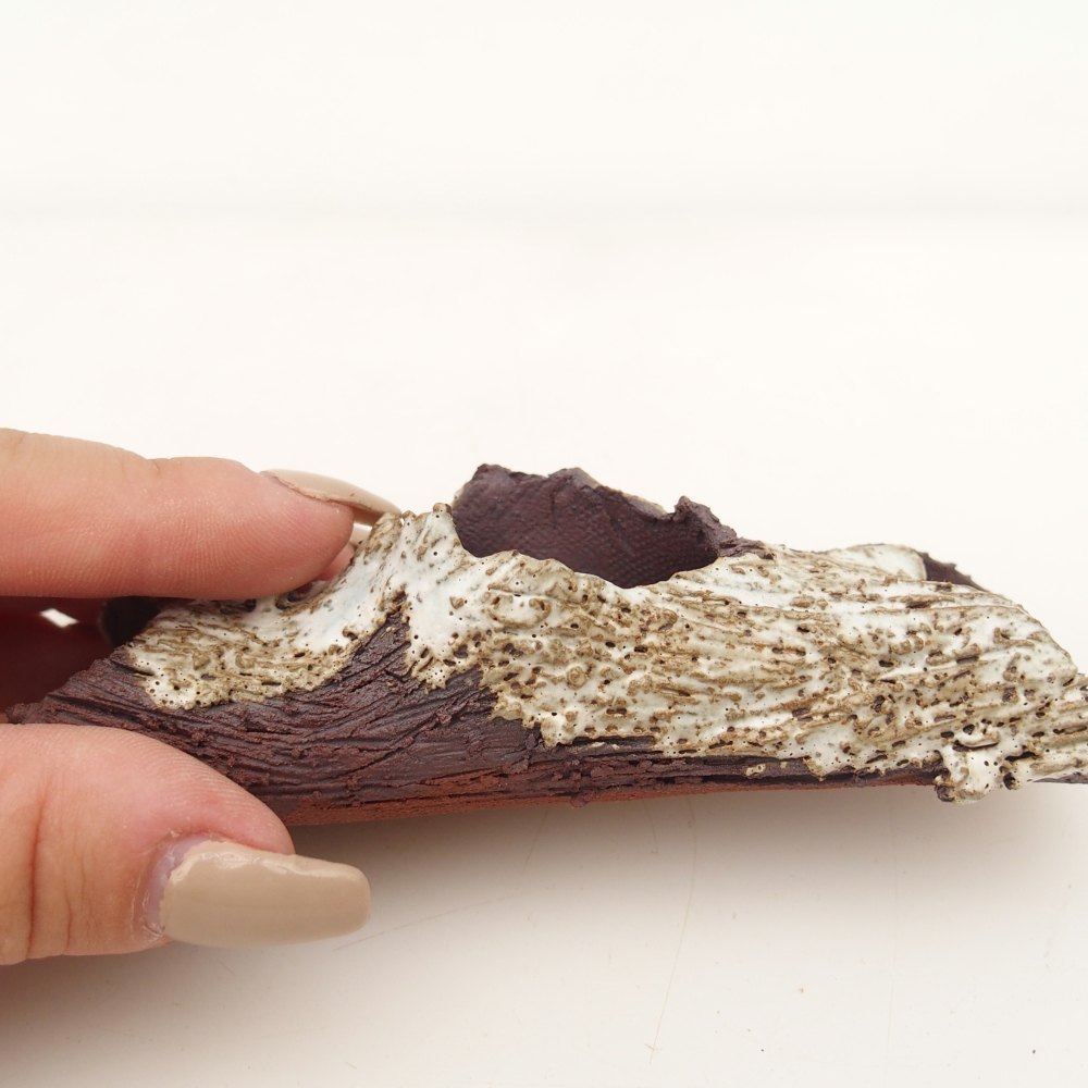 Keramická mušľa 11 x 4 x 3 cm , farba béžová