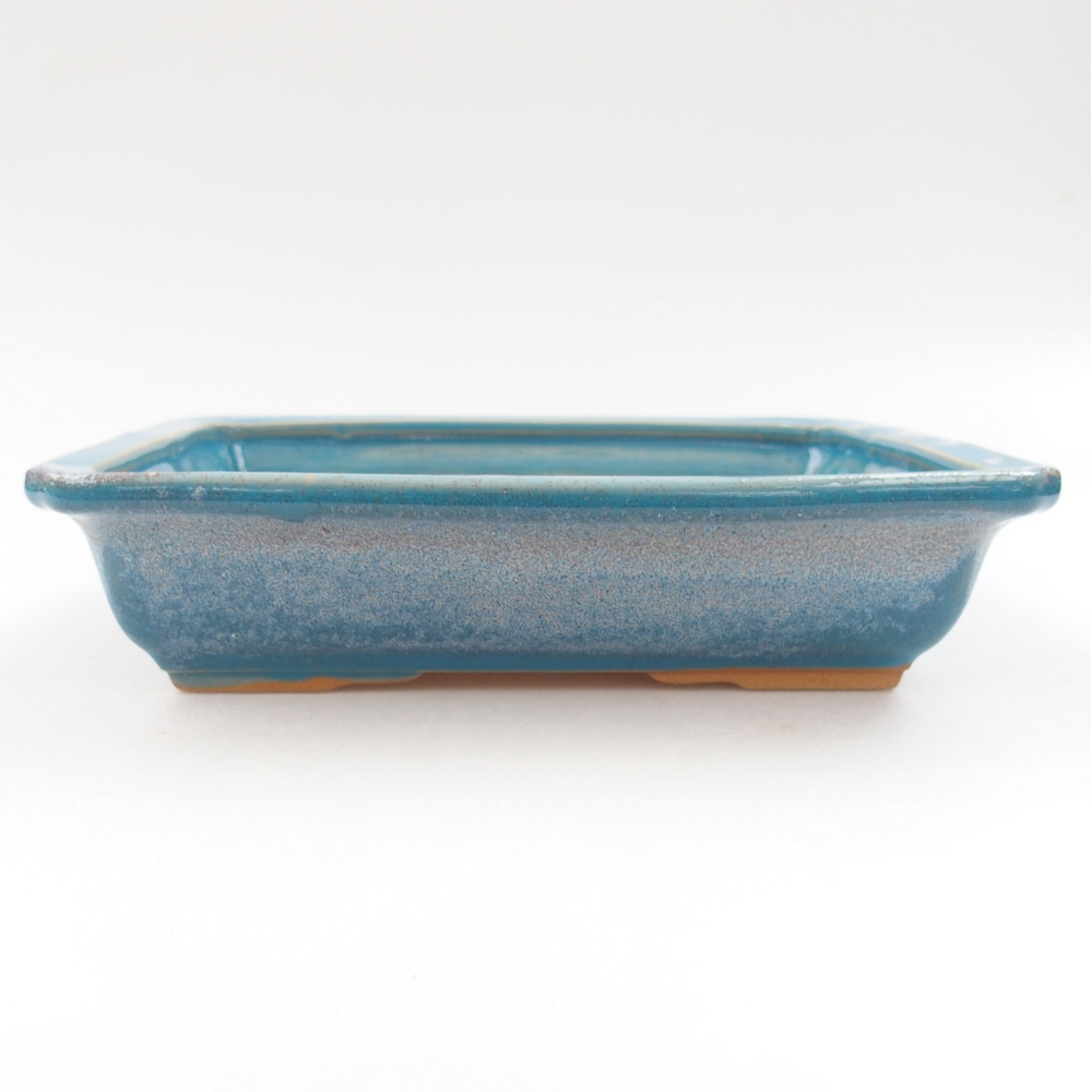 Keramická bonsai miska 18 x 13,5 x 4,5 cm, farba modra