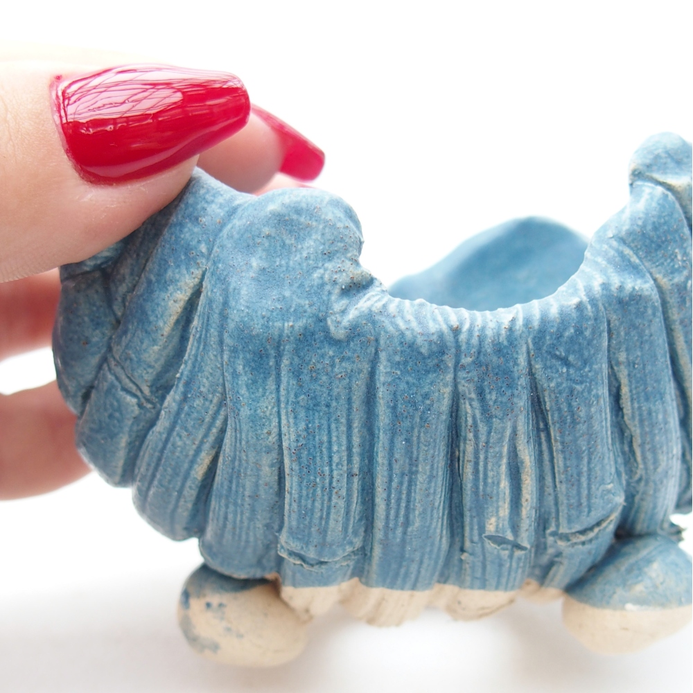 Keramická mušľa 8,5 x 8,5 x 6,5 cm , farba modrá