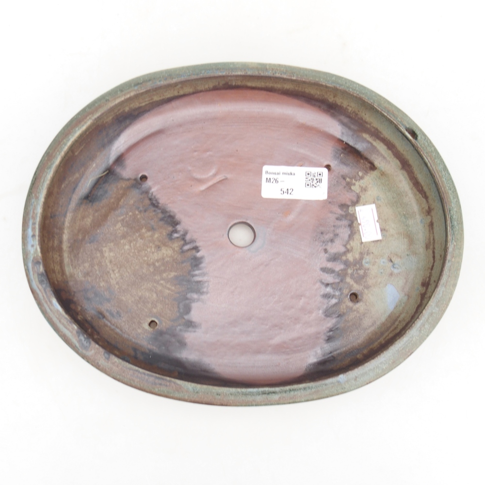 Keramická miska na bonsaje 24,5 x 20 x 4 cm, zelená