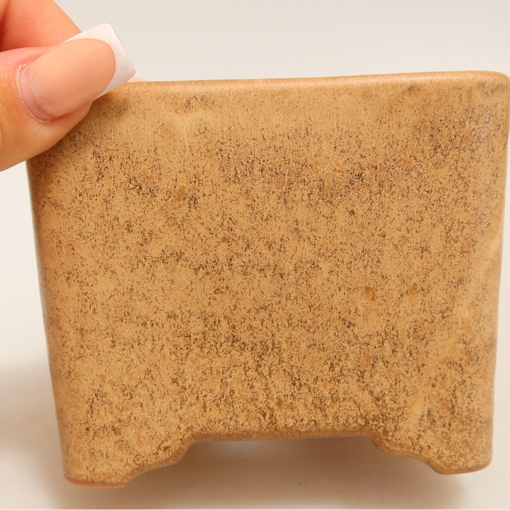 Keramická miska na bonsaje 10 x 10 x 8,5 cm, farba béžová
