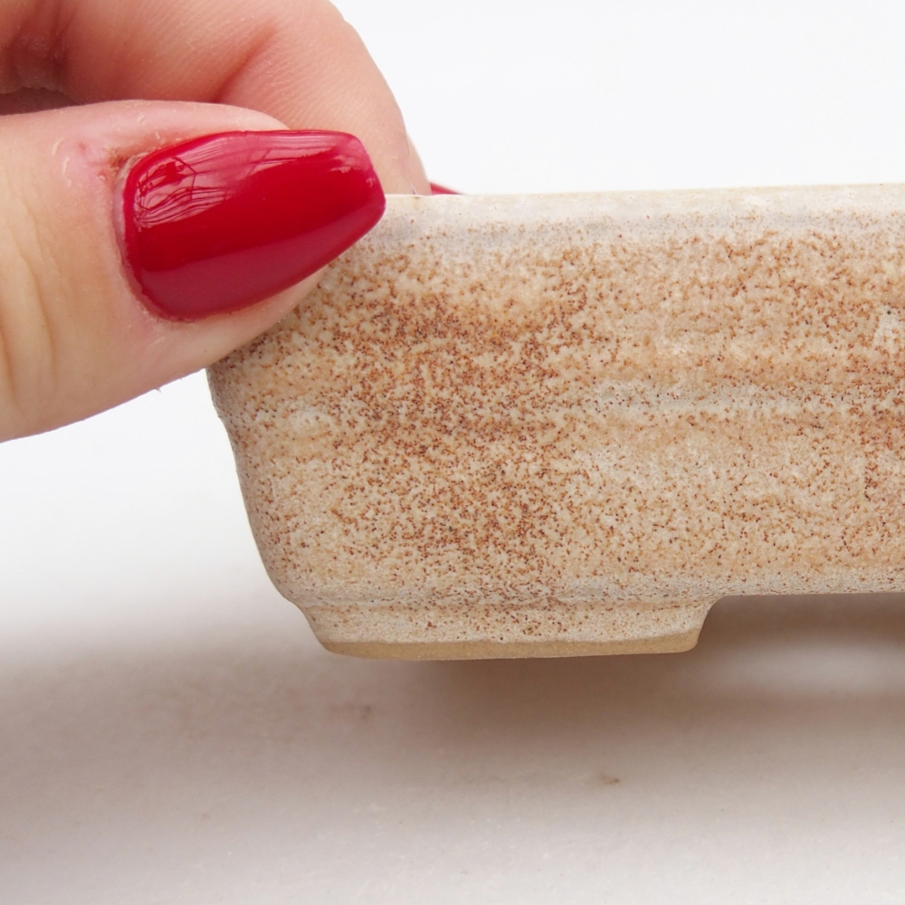 Keramická miska na bonsaje 10 x 7 x 3 cm, farba béžová
