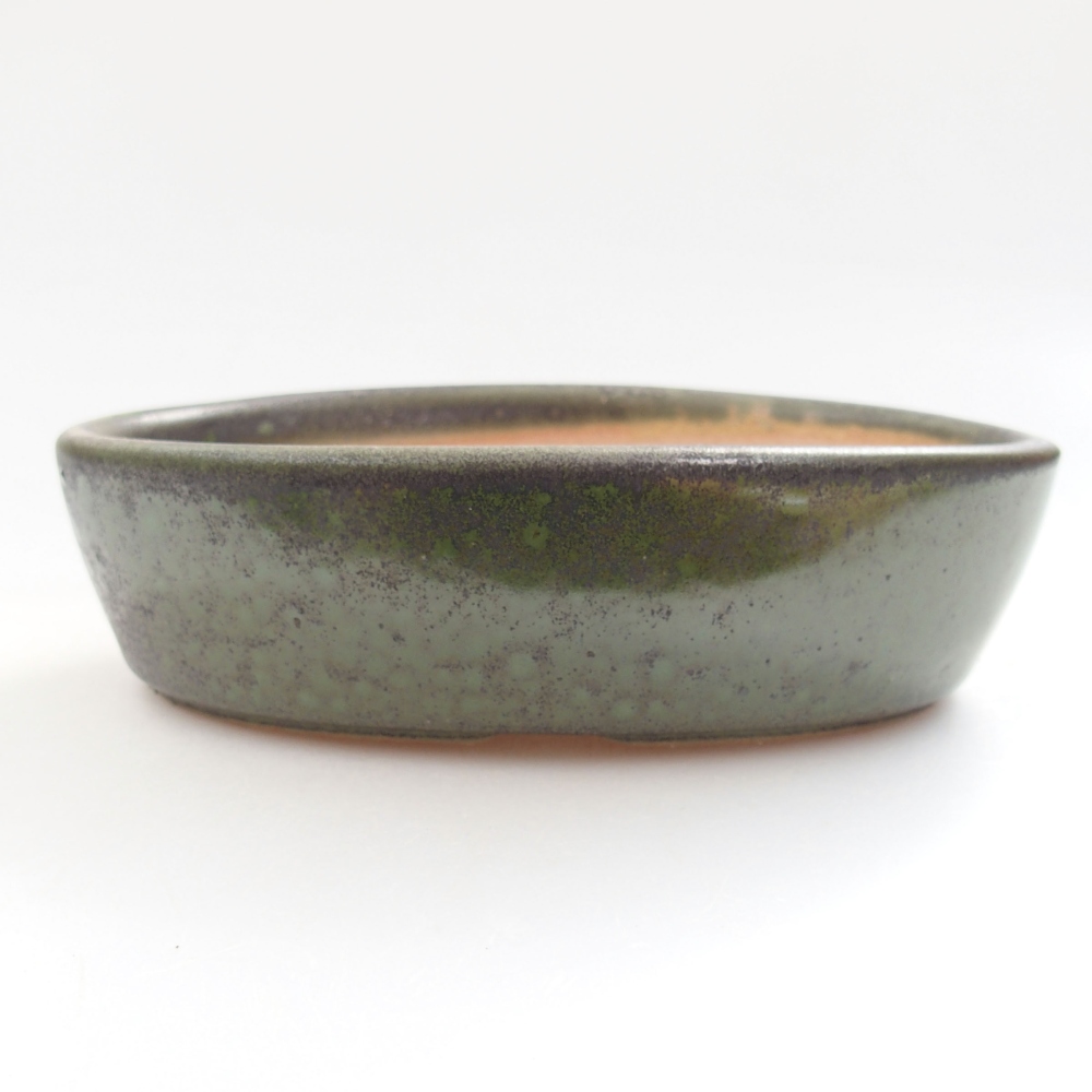 Keramická bonsai miska 15 x 9,5 x 4 cm, farba zelená