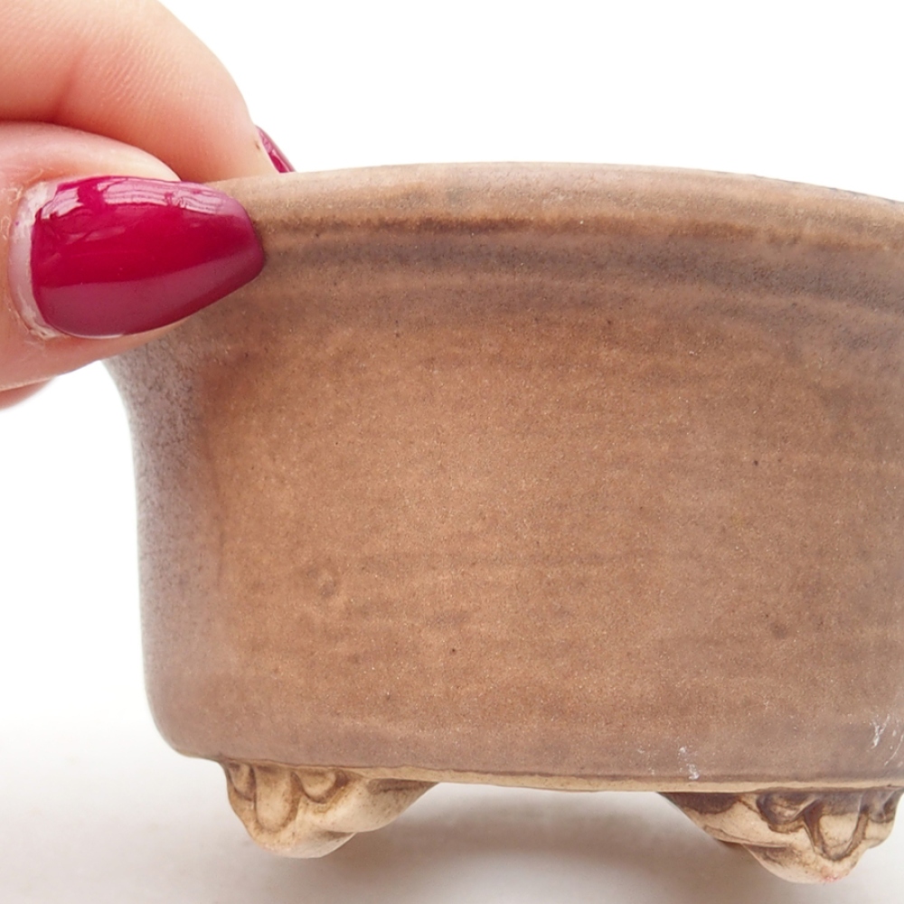 Keramická bonsai miska 9 x 9 x 3,5 cm, farba růžová