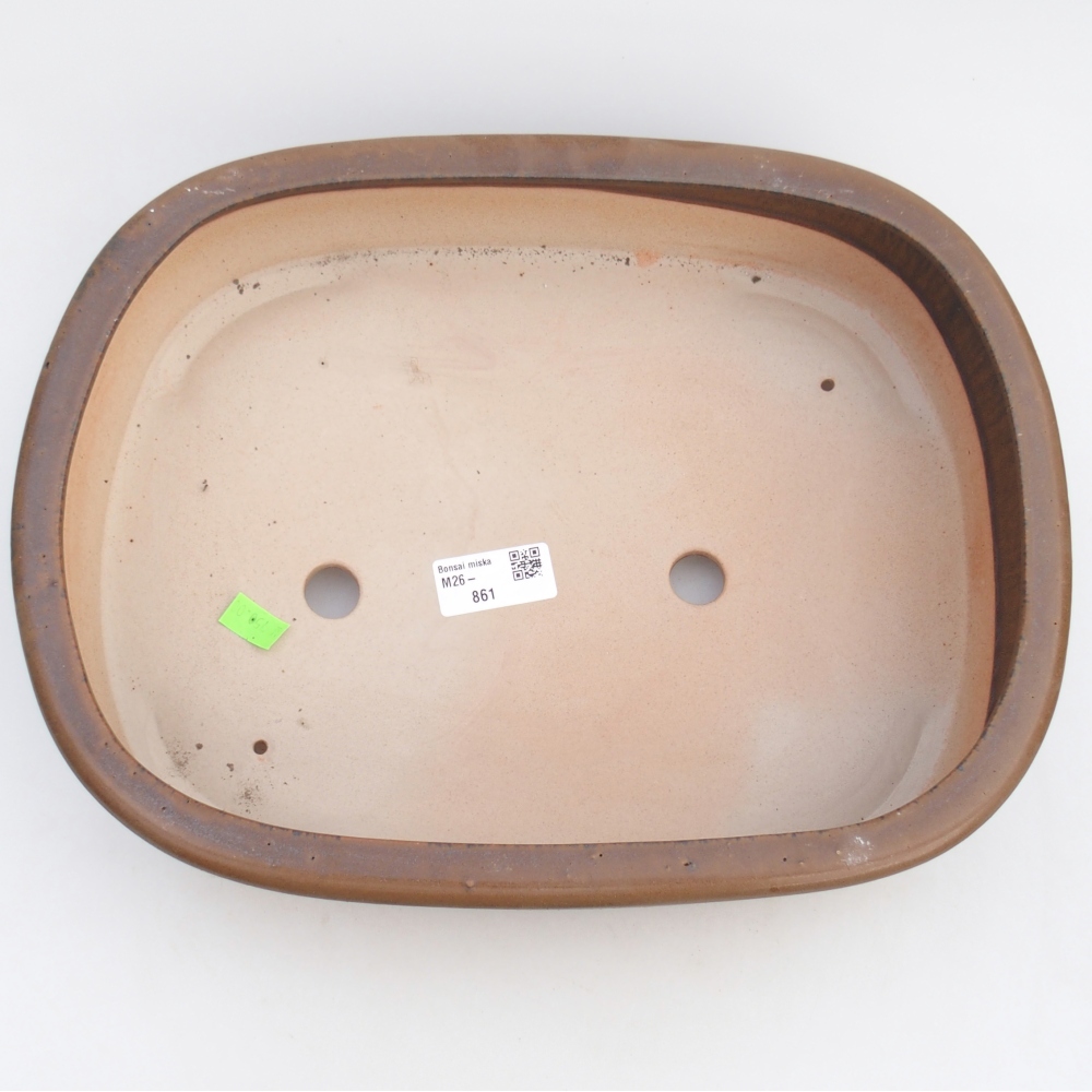 Keramická miska na bonsaje 31,5 x 24 x 8 cm, hnedá