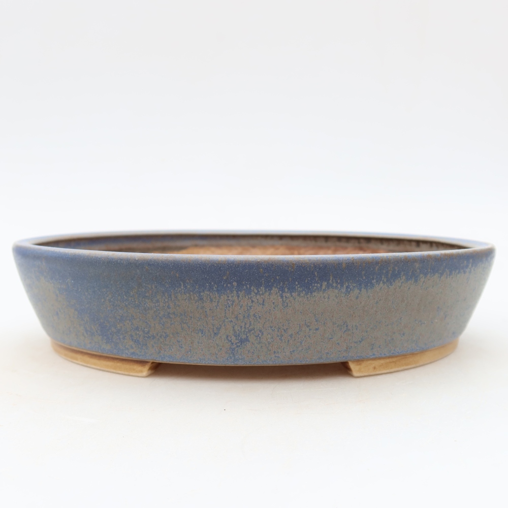 Keramická miska na bonsaje 21 x 19 x 4,5 cm, farba modrá